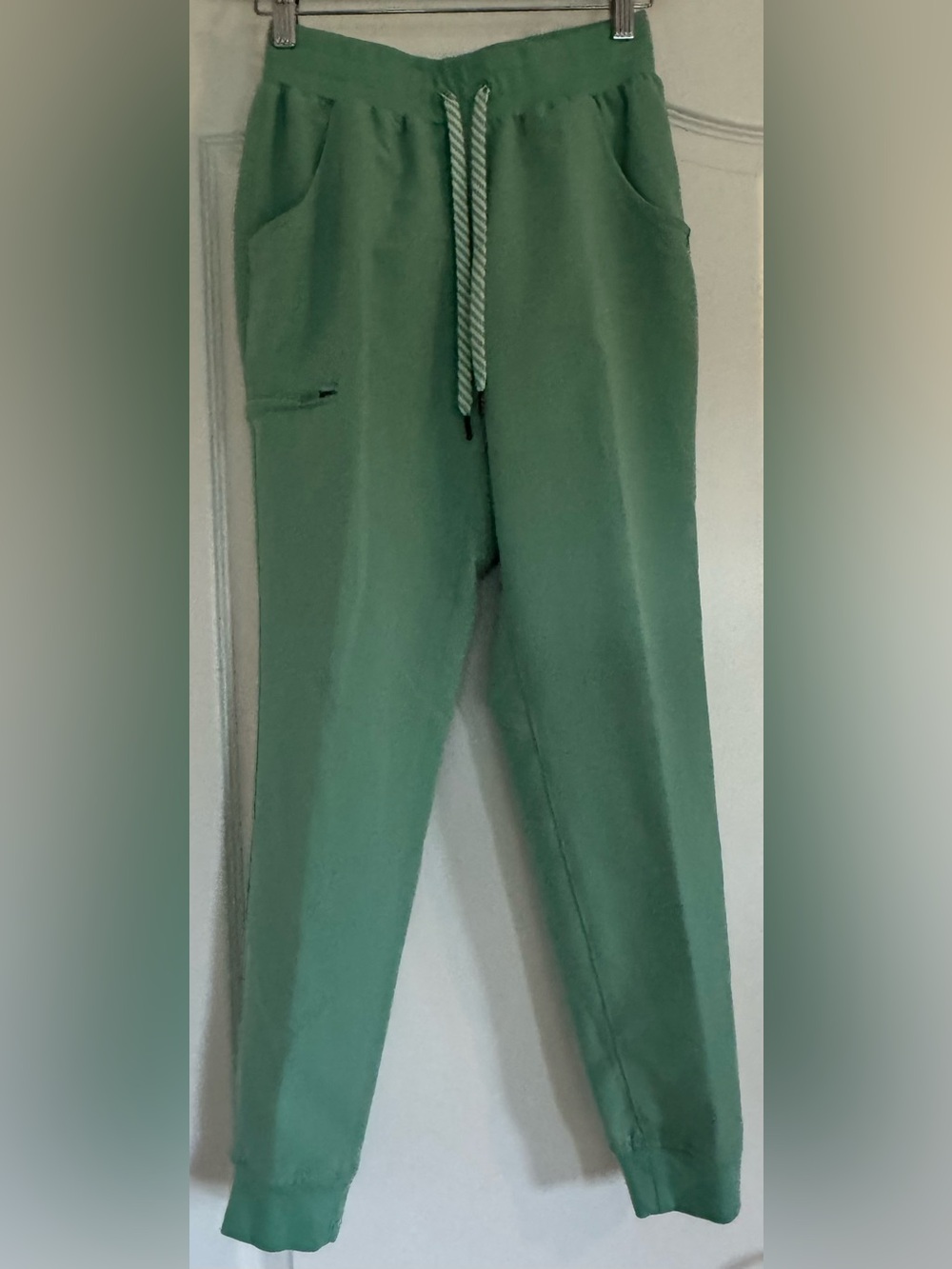 Jaanuu XXS Jade Green 5 Pocket Scrub Jogger Pants J95178 Drawstring